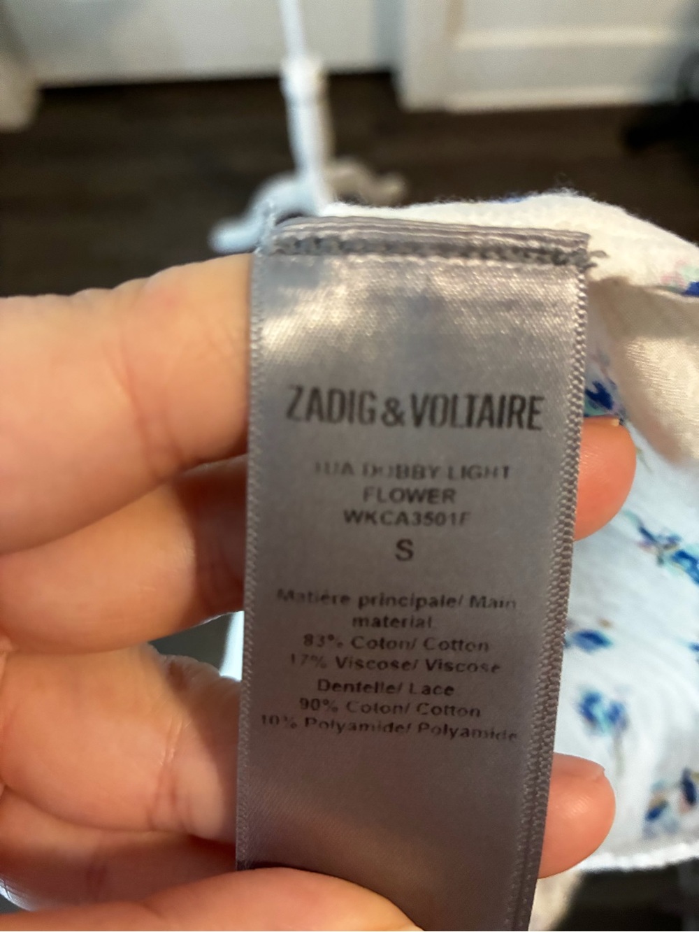 Zadig & Voltaire Tua Dobby Flower Top brunch on the patio essential Sz S - Picture 7 of 7